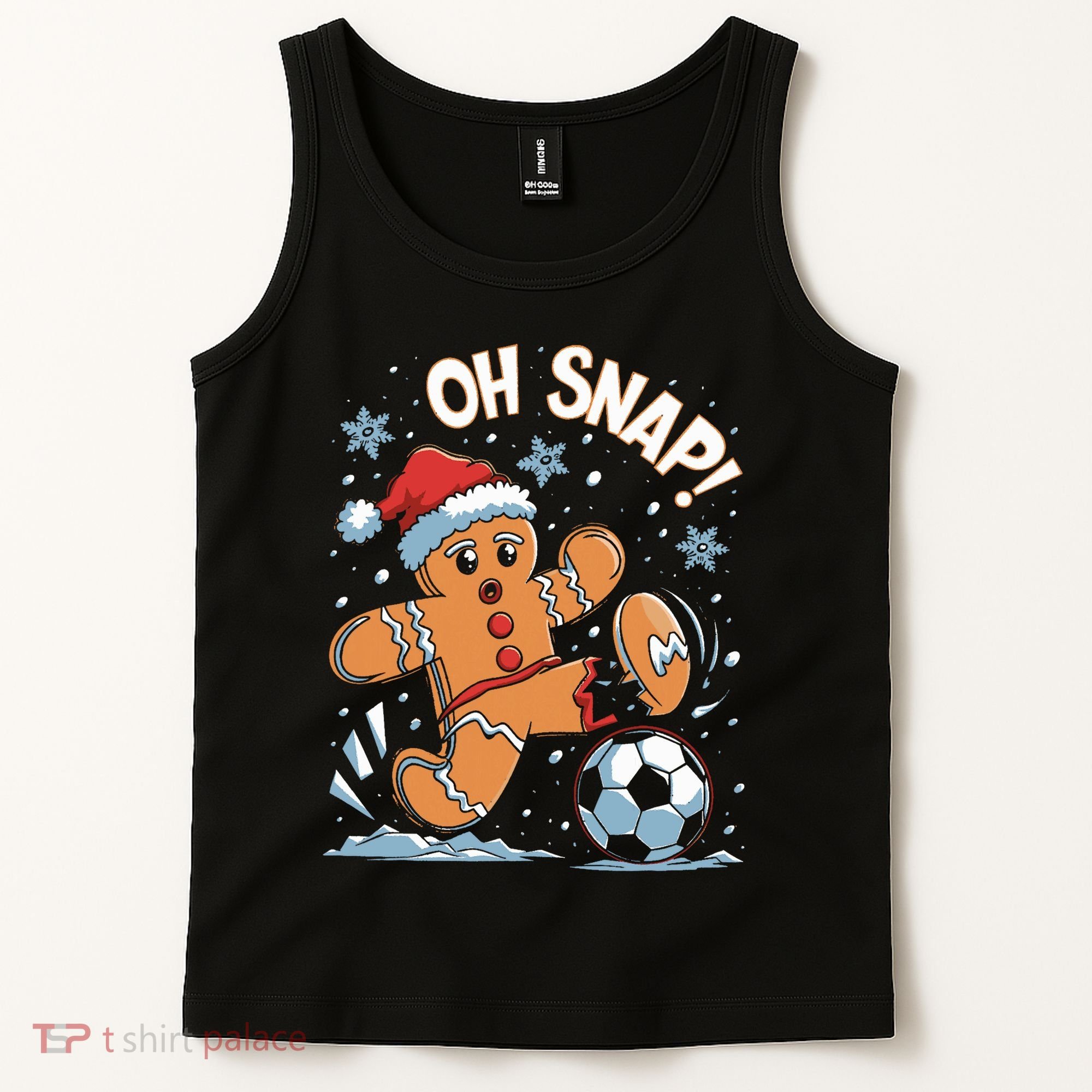 Oh Snap Gingerbreadman Christmas Soccer Tank Top