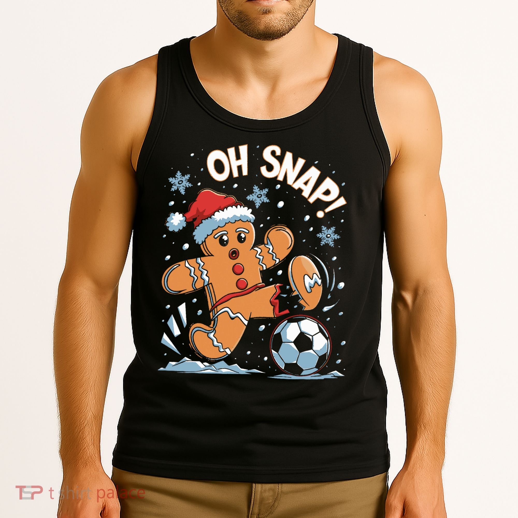 Oh Snap Gingerbreadman Christmas Soccer Tank Top