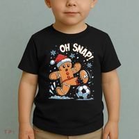 Oh Snap Gingerbreadman Christmas Soccer Toddler T-Shirt thumb 2