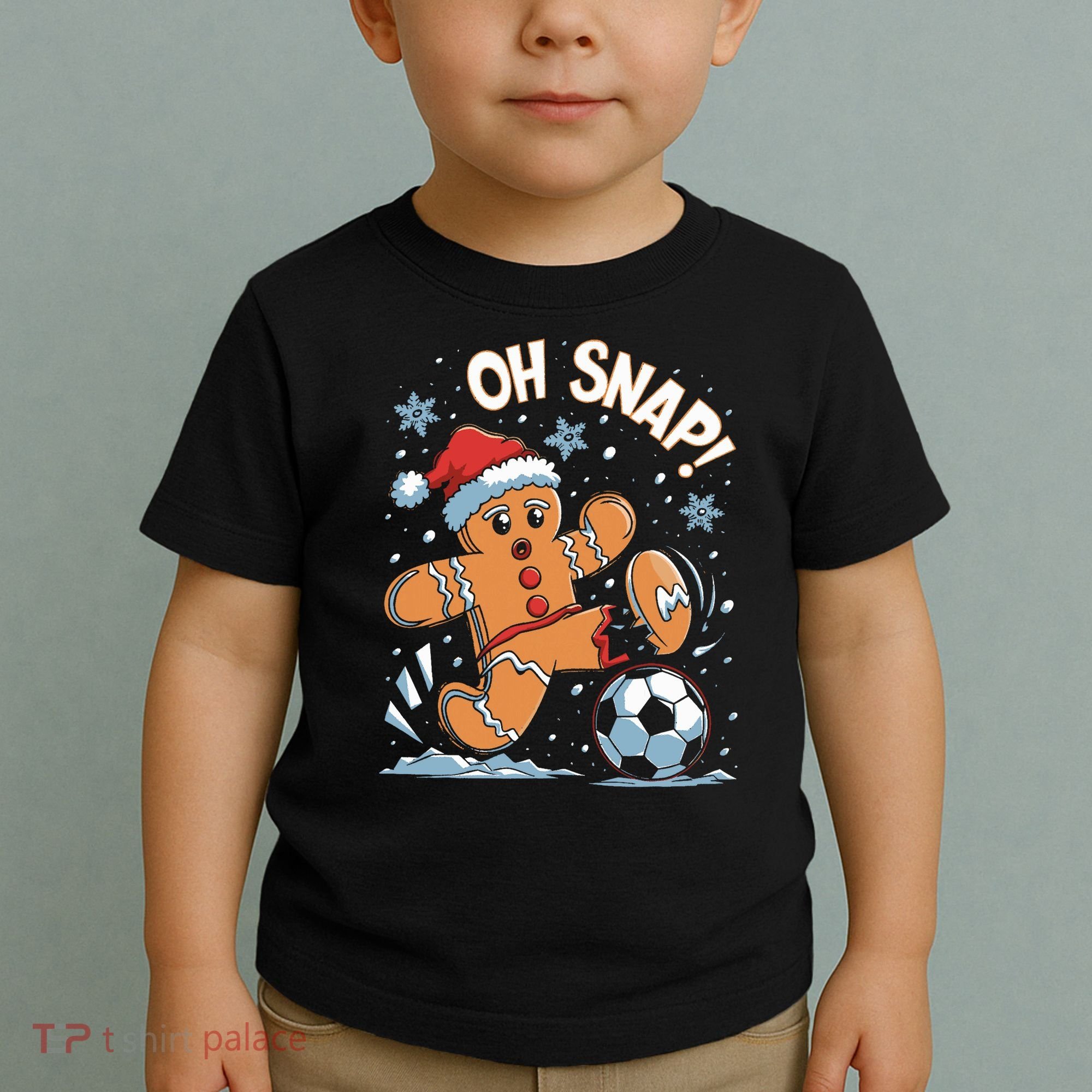 Oh Snap Gingerbreadman Christmas Soccer Toddler T-Shirt
