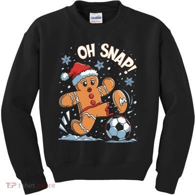 Oh Snap Gingerbreadman Christmas Soccer Kids Sweatshirt