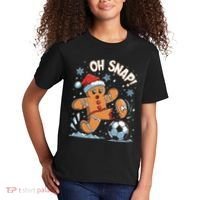 Oh Snap Gingerbreadman Christmas Soccer Kids T-Shirt thumb 2