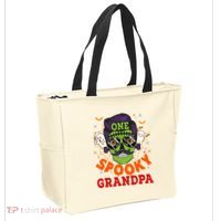 One Spooky Grandpa Halloween Horror Man Sunglasses Family Tote Bag thumb 2