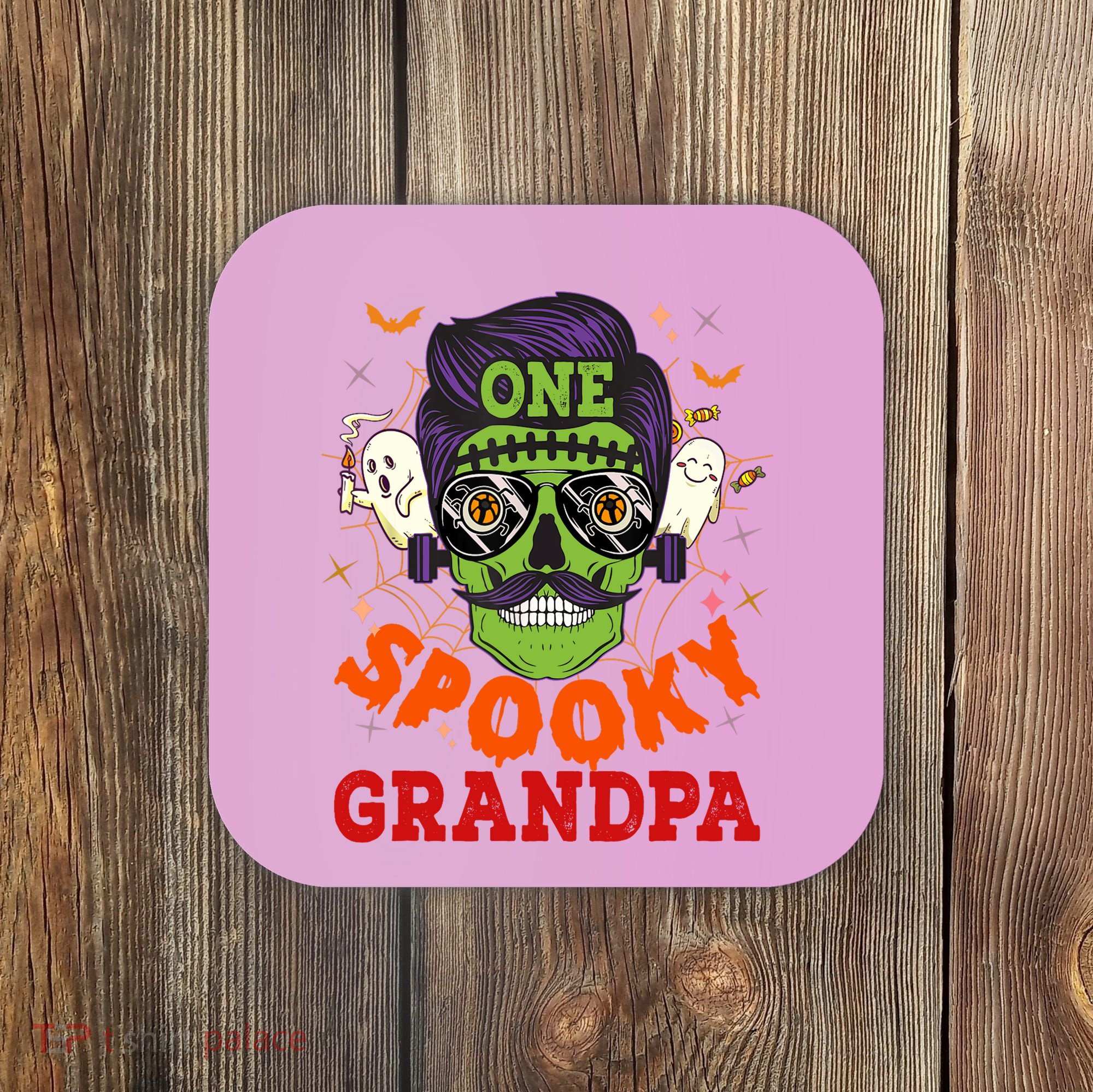 One Spooky Grandpa Halloween Horror Man Sunglasses Family Coaster