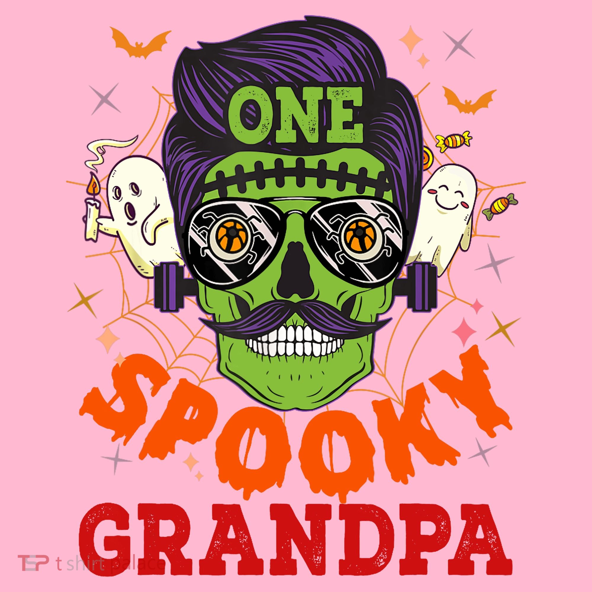 One Spooky Grandpa Halloween Horror Man Sunglasses Family Coaster