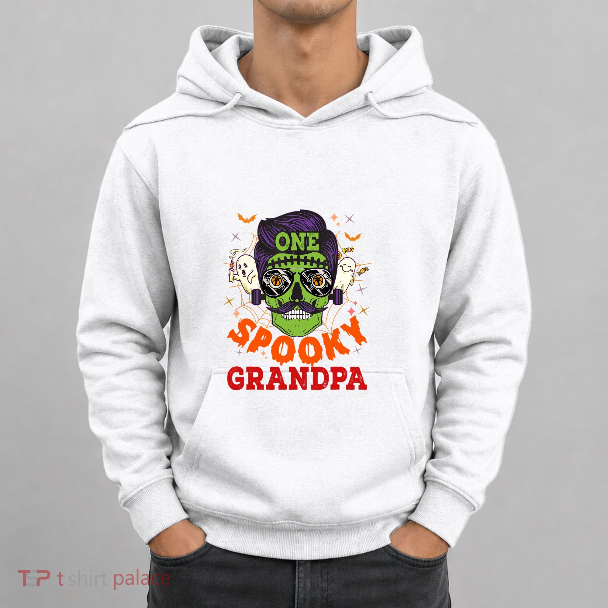 One Spooky Grandpa Halloween Horror Man Sunglasses Family Hoodie