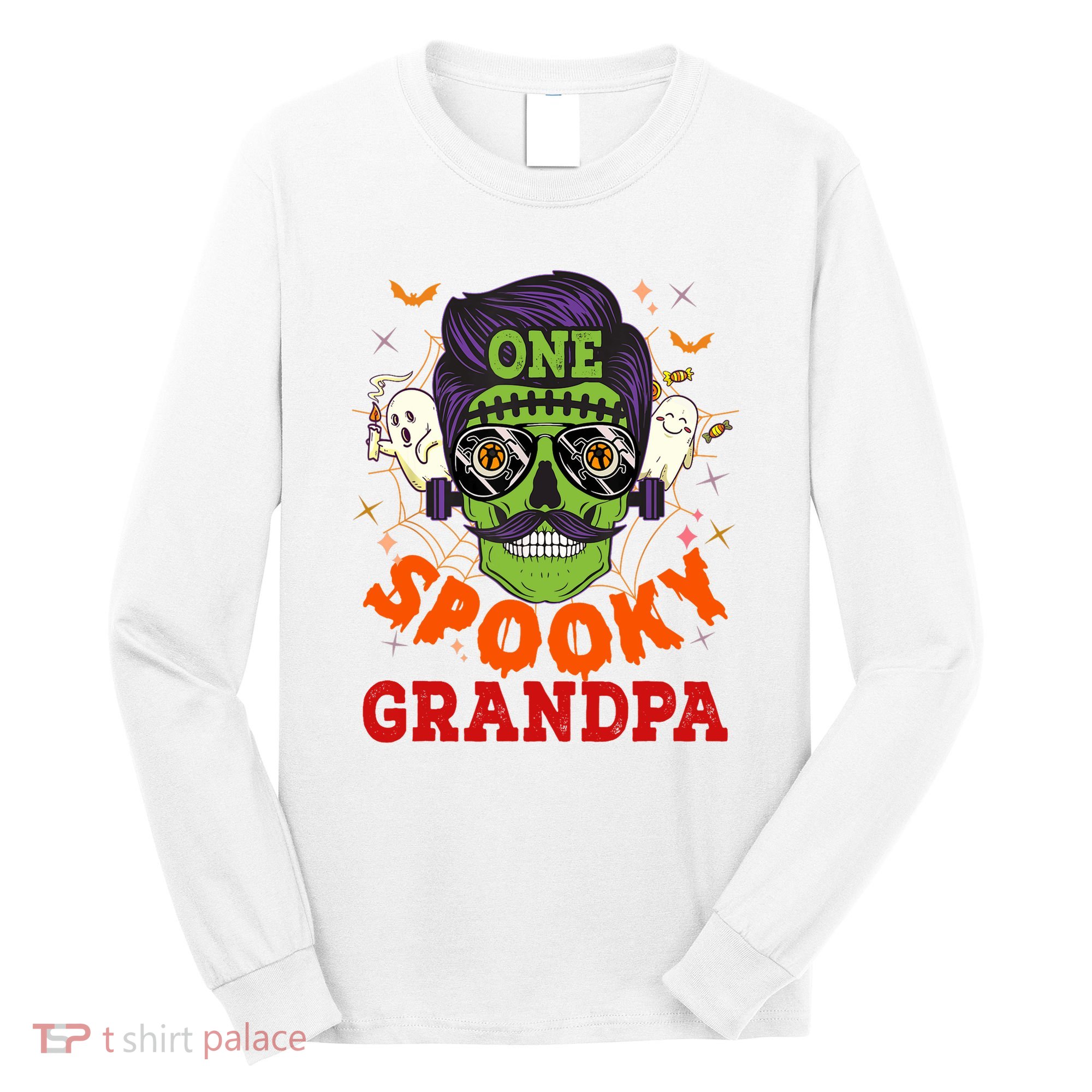 One Spooky Grandpa Halloween Horror Man Sunglasses Family Long Sleeve Shirt