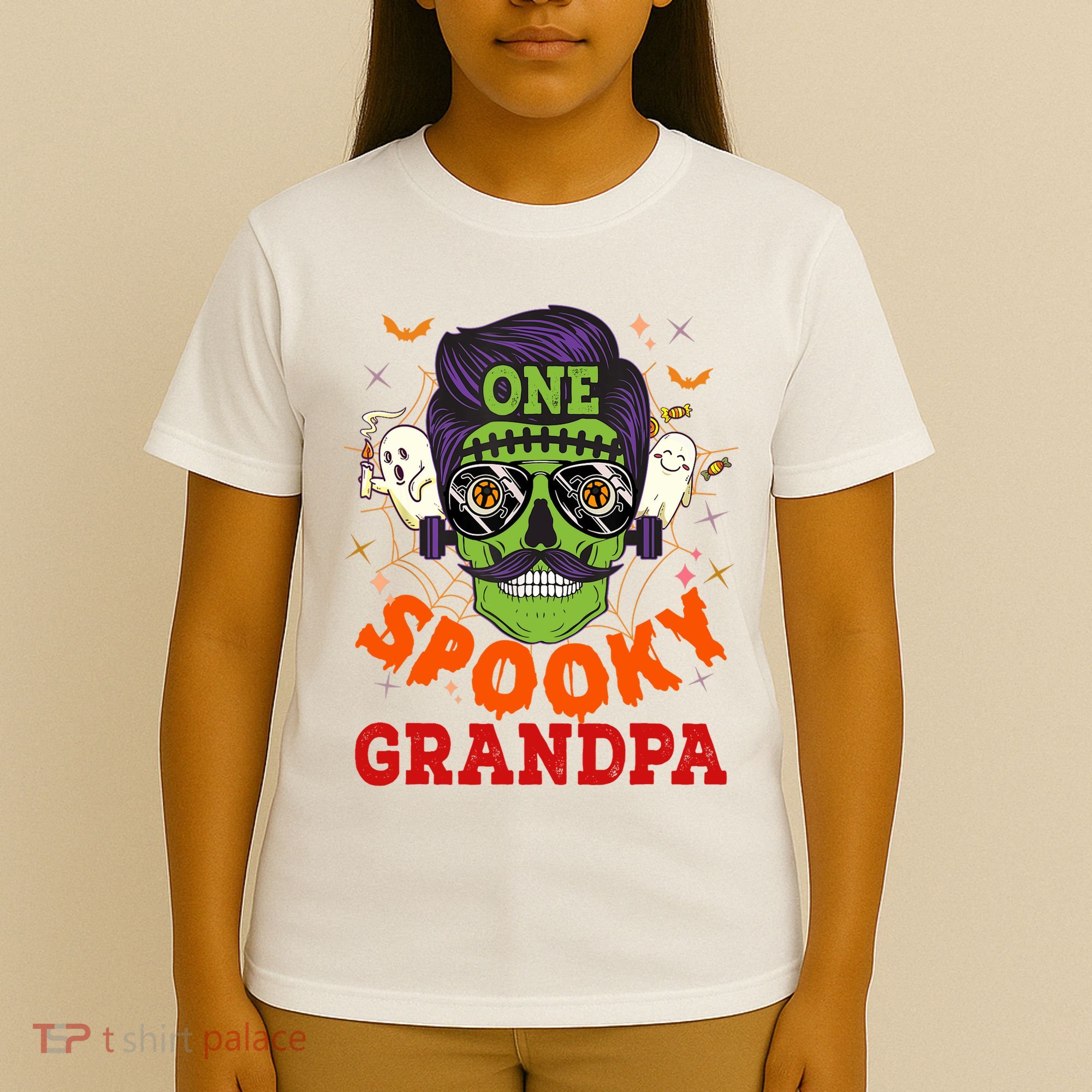 One Spooky Grandpa Halloween Horror Man Sunglasses Family T-Shirt
