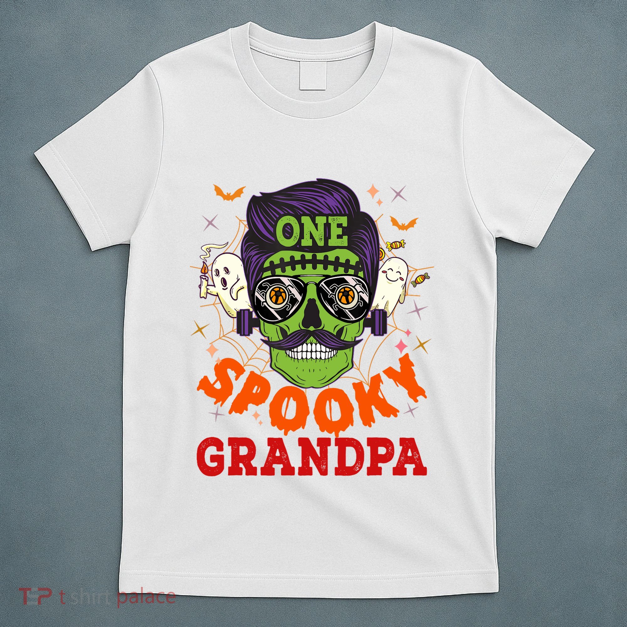 One Spooky Grandpa Halloween Horror Man Sunglasses Family T-Shirt