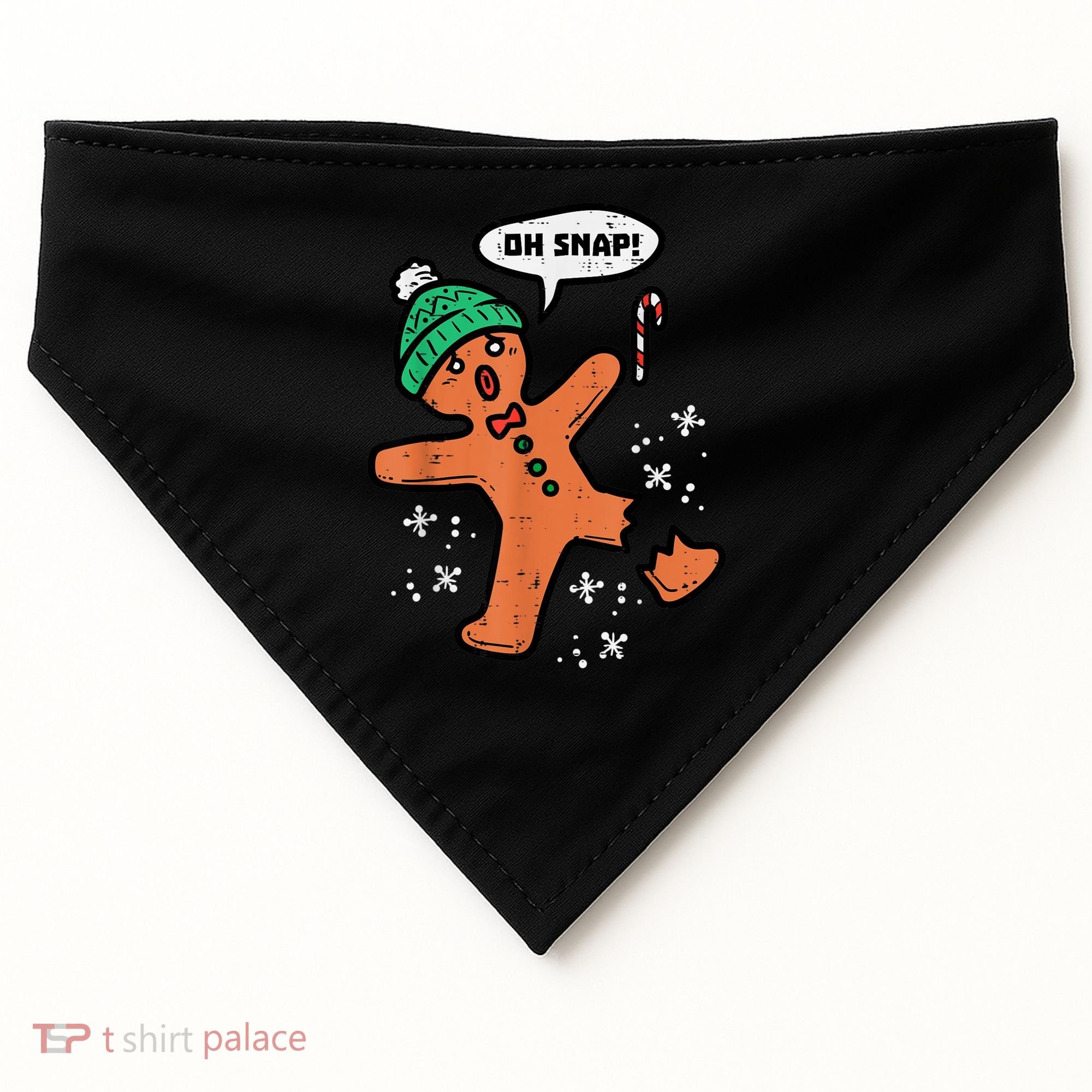 Oh Snap Gingerbread Man Funny Christmas Xmas Women USA-Made Doggie Bandana