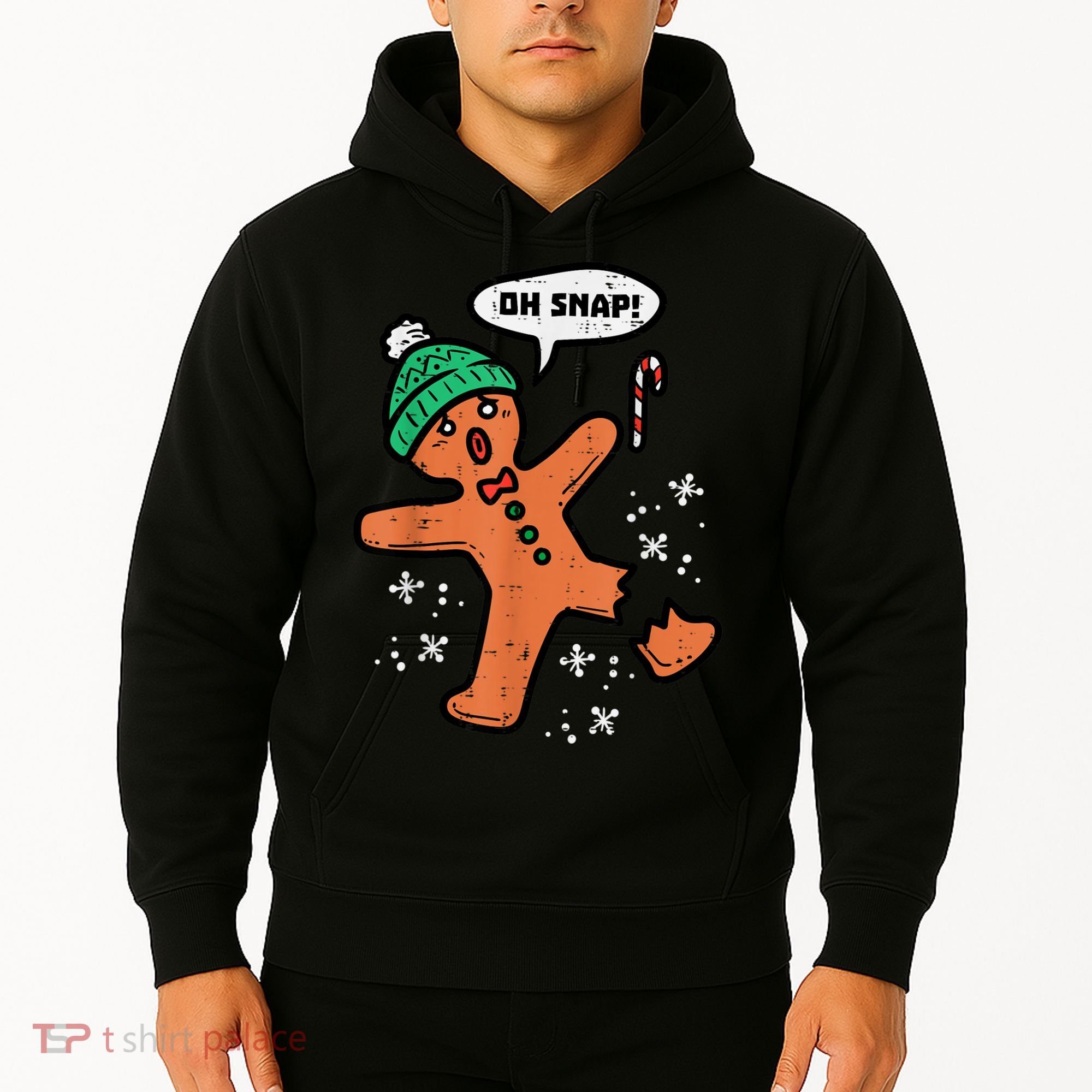 Oh Snap Gingerbread Man Funny Christmas Xmas Women Hoodie