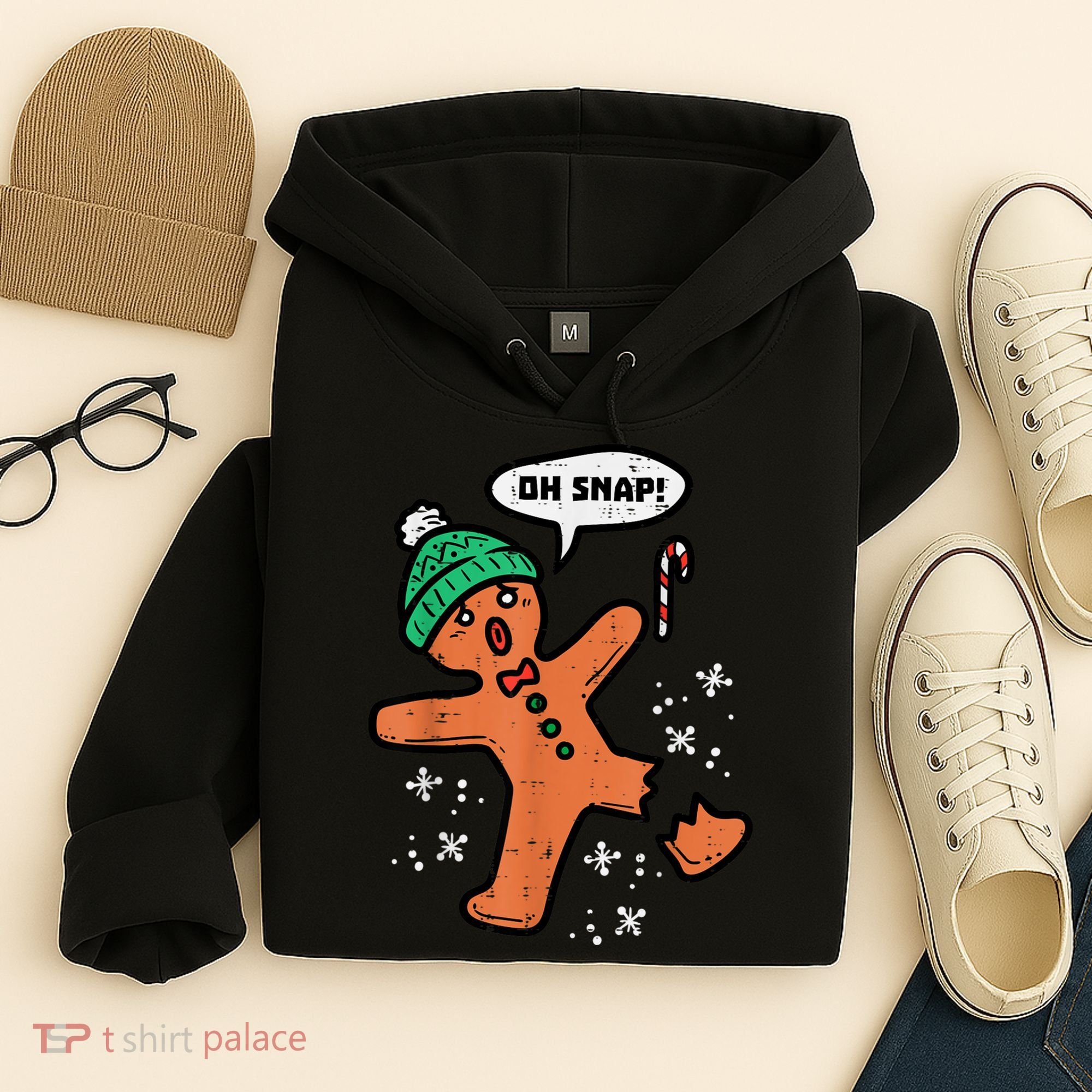 Oh Snap Gingerbread Man Funny Christmas Xmas Women Hoodie