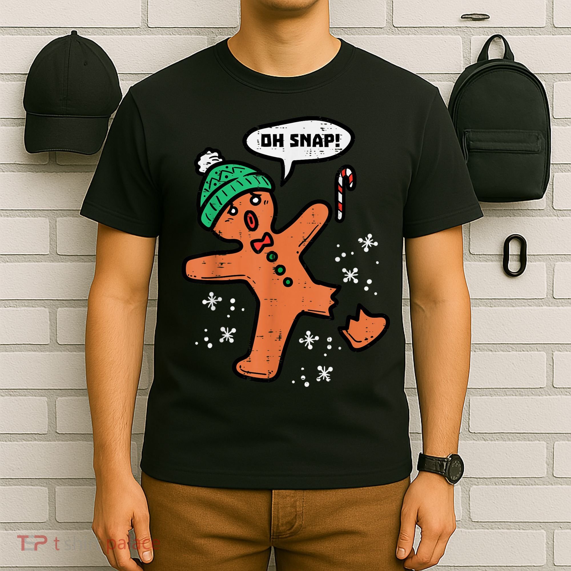 Oh Snap Gingerbread Man Funny Christmas Xmas Women T-Shirt
