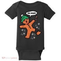 Oh Snap Gingerbread Man Funny Christmas Xmas Women Baby Bodysuit thumb 0