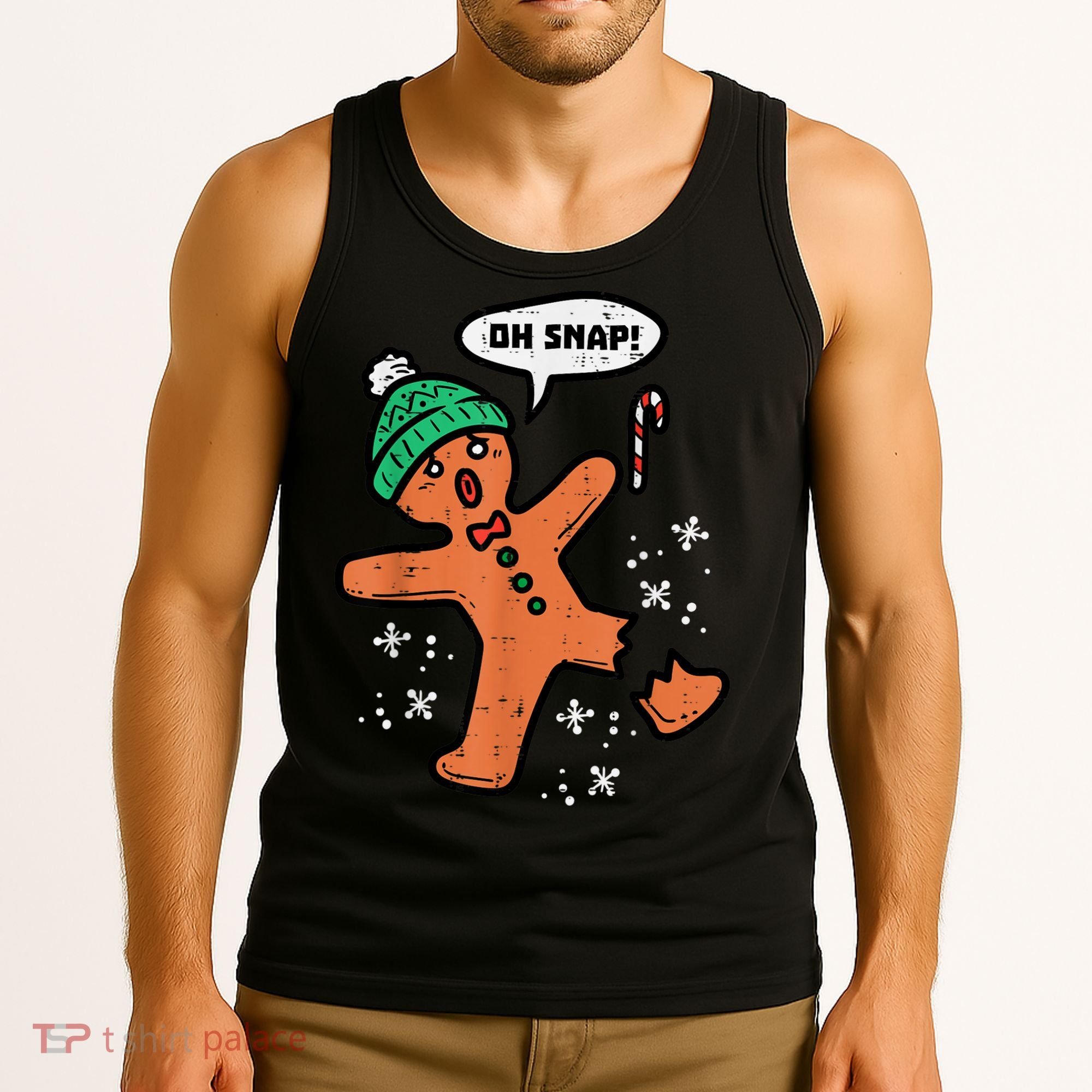 Oh Snap Gingerbread Man Funny Christmas Xmas Women Tank Top