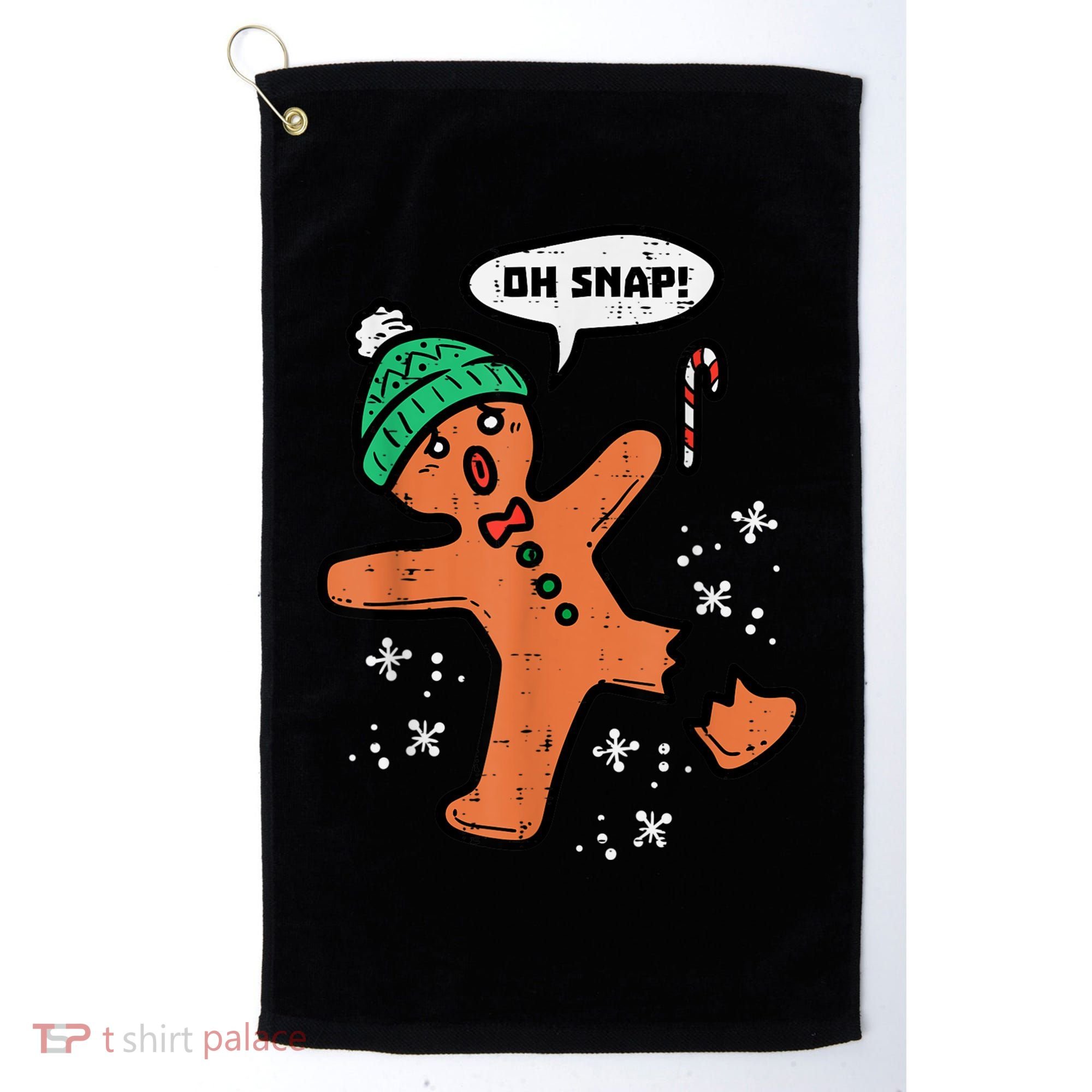 Oh Snap Gingerbread Man Funny Christmas Xmas Women Golf Towel