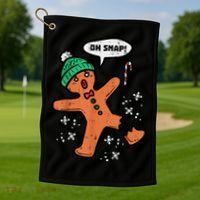 Oh Snap Gingerbread Man Funny Christmas Xmas Women Golf Towel thumb 1