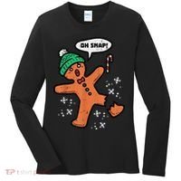 Oh Snap Gingerbread Man Funny Christmas Xmas Women Women's Long Sleeve Shirt thumb 0