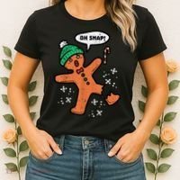 Oh Snap Gingerbread Man Funny Christmas Xmas Women Women's T-Shirt thumb 2