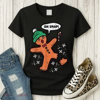 Oh Snap Gingerbread Man Funny Christmas Xmas Women Women's T-Shirt thumb 3