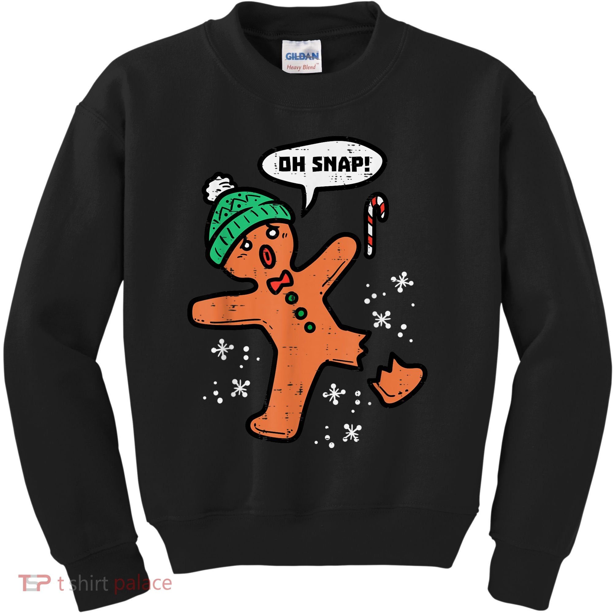 Oh Snap Gingerbread Man Funny Christmas Xmas Women Kids Sweatshirt