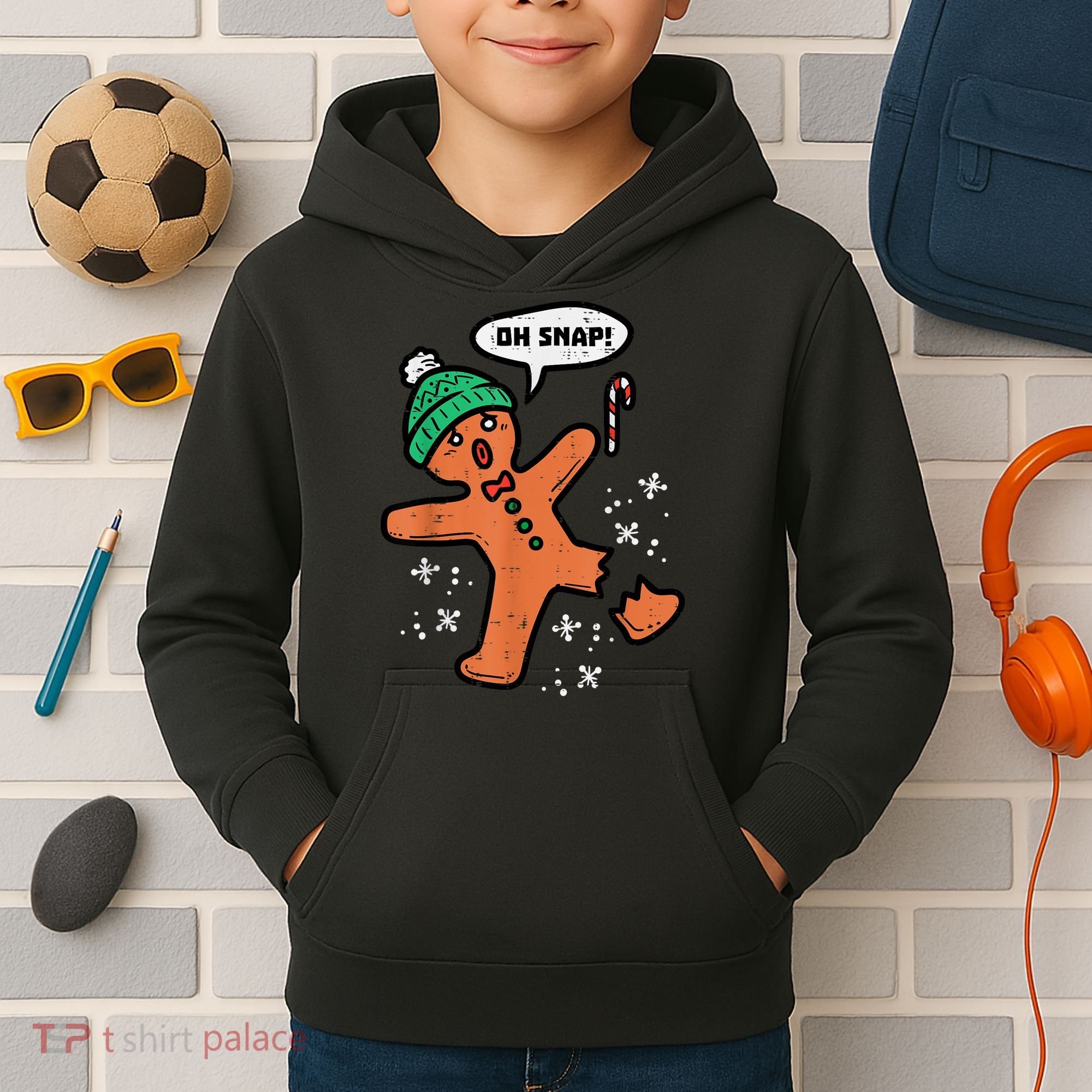 Oh Snap Gingerbread Man Funny Christmas Xmas Women Kids Hoodie