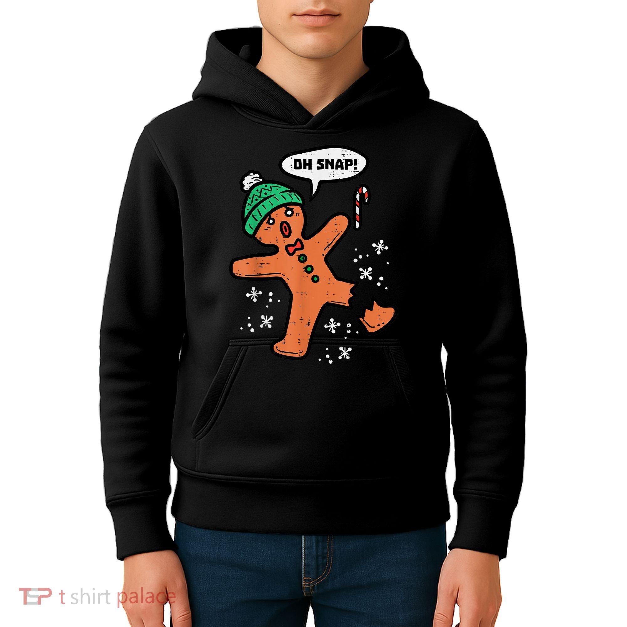Oh Snap Gingerbread Man Funny Christmas Xmas Women Kids Hoodie
