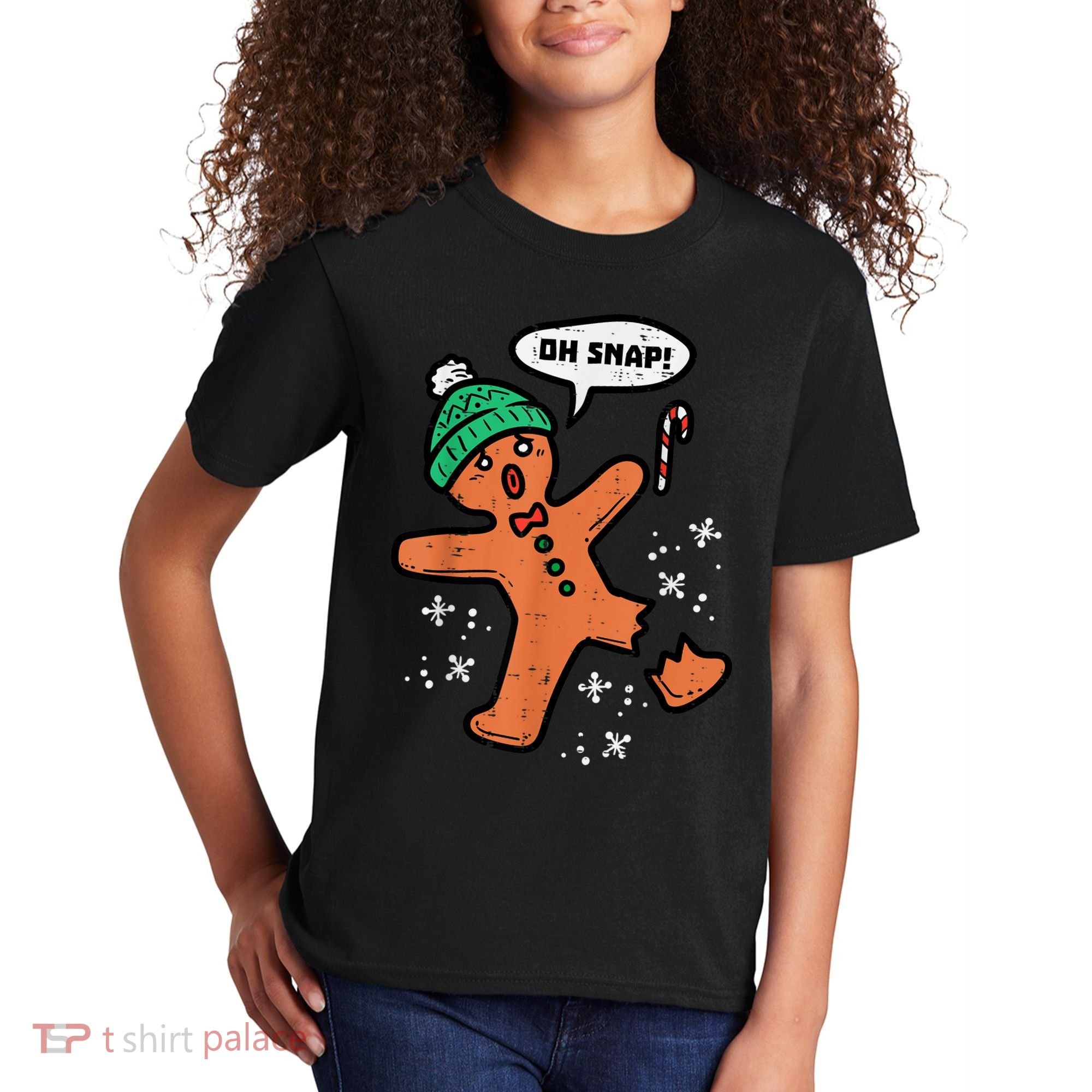 Oh Snap Gingerbread Man Funny Christmas Xmas Women Kids T-Shirt