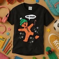 Oh Snap Gingerbread Man Funny Christmas Xmas Women Kids T-Shirt thumb 3