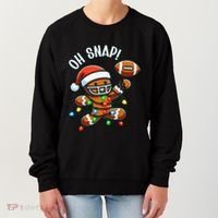 Oh Snap Gingerbreadman Christmas Football Women's Sweatshirt thumb 0