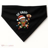 Oh Snap Gingerbreadman Christmas Football USA-Made Doggie Bandana thumb 0
