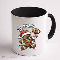 Oh Snap Gingerbreadman Christmas Football Coffee Mug thumb 1