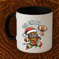 Oh Snap Gingerbreadman Christmas Football Coffee Mug thumb 2