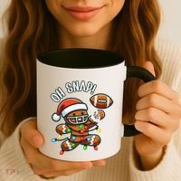 Oh Snap Gingerbreadman Christmas Football Coffee Mug thumb 3