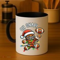 Oh Snap Gingerbreadman Christmas Football Coffee Mug thumb 4