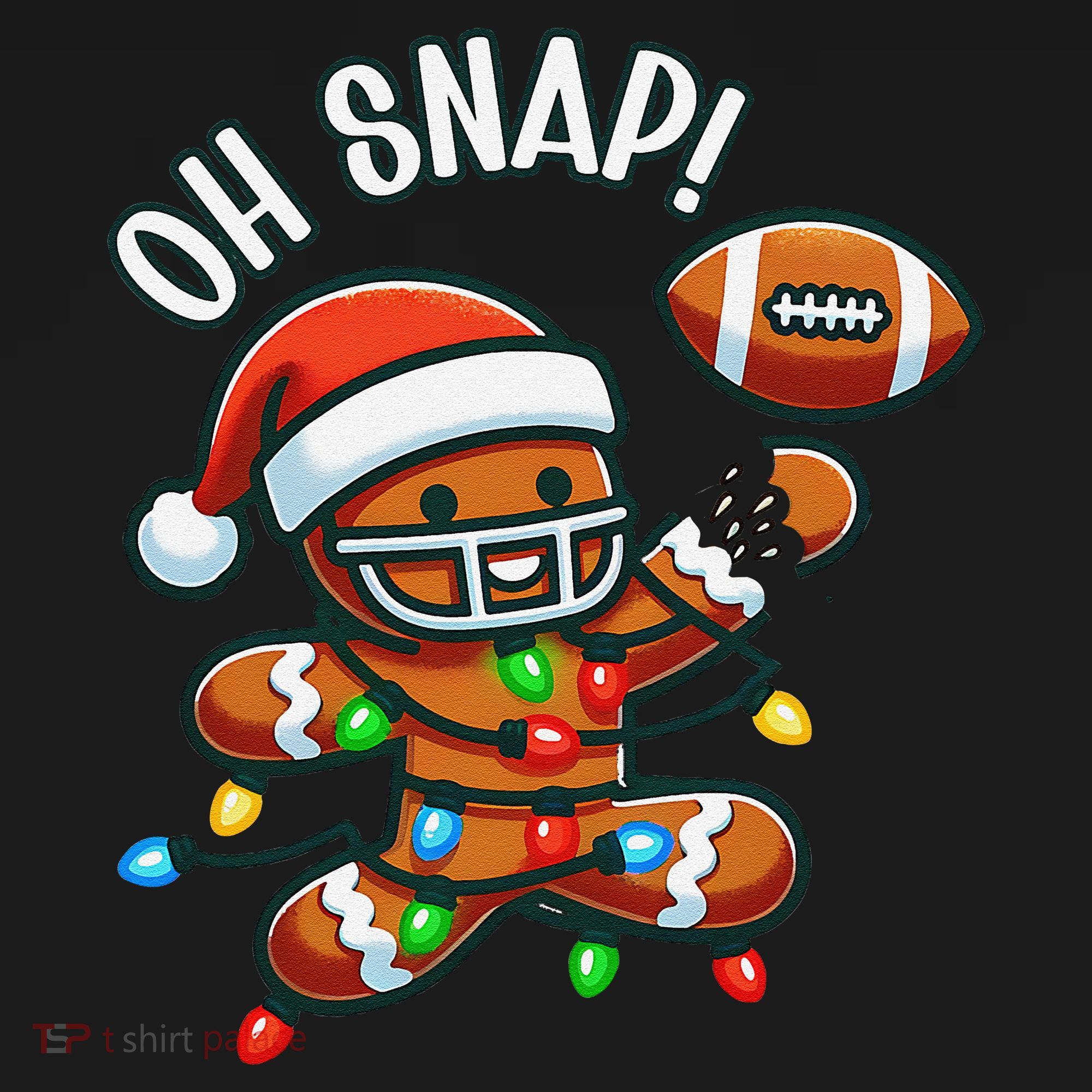 Oh Snap Gingerbreadman Christmas Football Women's Hoodie