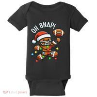 Oh Snap Gingerbreadman Christmas Football Baby Bodysuit thumb 0