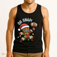 Oh Snap Gingerbreadman Christmas Football Tank Top thumb 3
