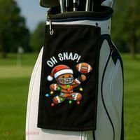 Oh Snap Gingerbreadman Christmas Football Golf Towel thumb 2