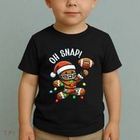 Oh Snap Gingerbreadman Christmas Football Toddler T-Shirt thumb 2