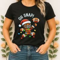 Oh Snap Gingerbreadman Christmas Football Women's T-Shirt thumb 2