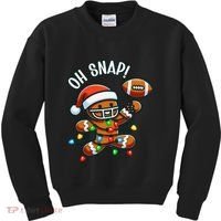 Oh Snap Gingerbreadman Christmas Football Kids Sweatshirt thumb 0
