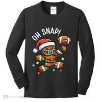 Oh Snap Gingerbreadman Christmas Football Kids Long Sleeve Shirt thumb 0