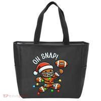 Oh Snap Gingerbreadman Christmas Football Tote Bag thumb 0