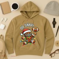 Oh Snap Gingerbreadman Christmas Football Hoodie thumb 3