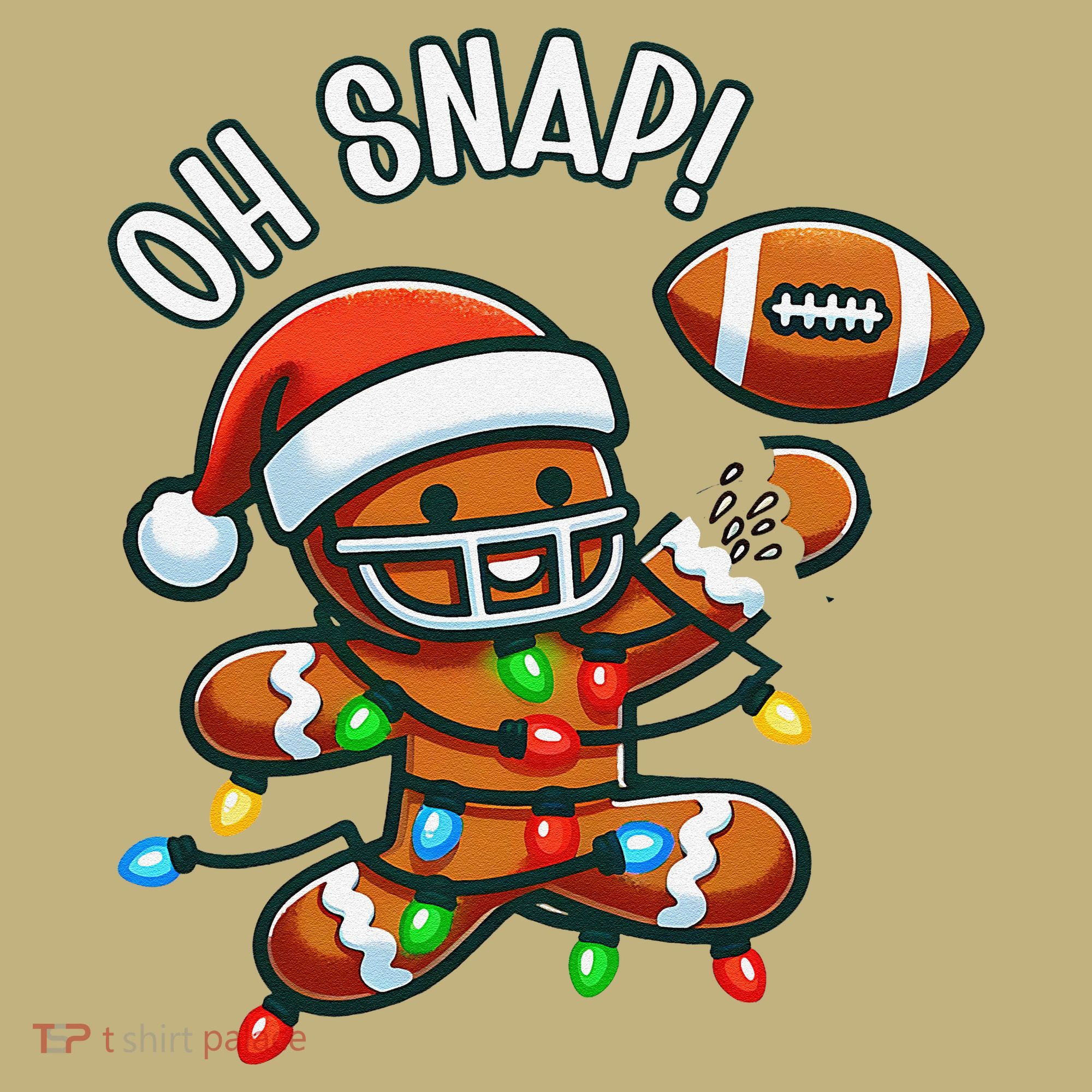 Oh Snap Gingerbreadman Christmas Football Hoodie