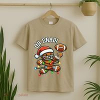 Oh Snap Gingerbreadman Christmas Football T-Shirt thumb 2