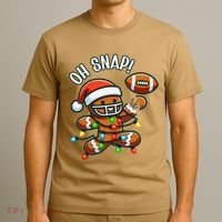 Oh Snap Gingerbreadman Christmas Football T-Shirt thumb 3