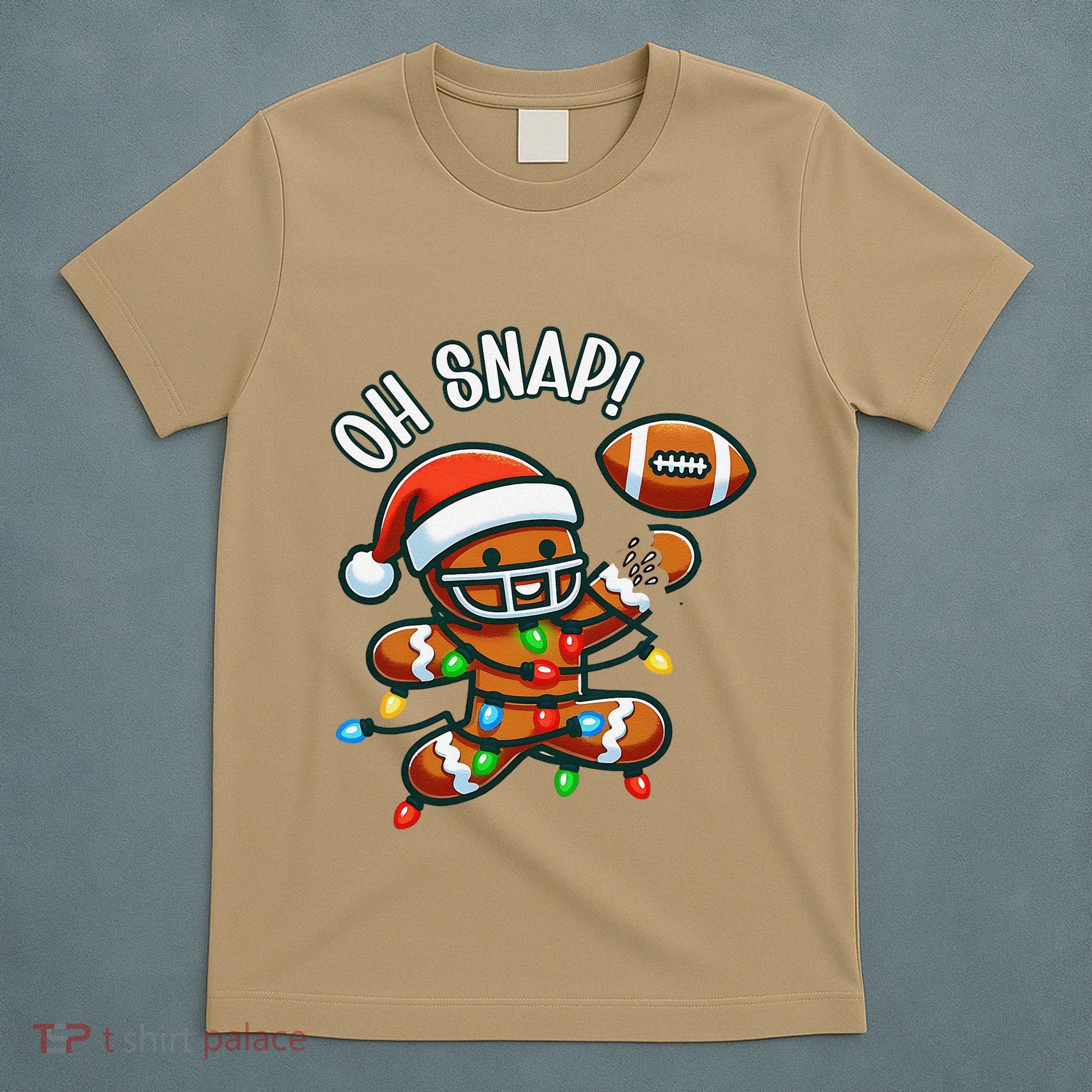 Oh Snap Gingerbreadman Christmas Football T-Shirt
