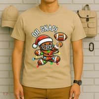 Oh Snap Gingerbreadman Christmas Football T-Shirt thumb 6